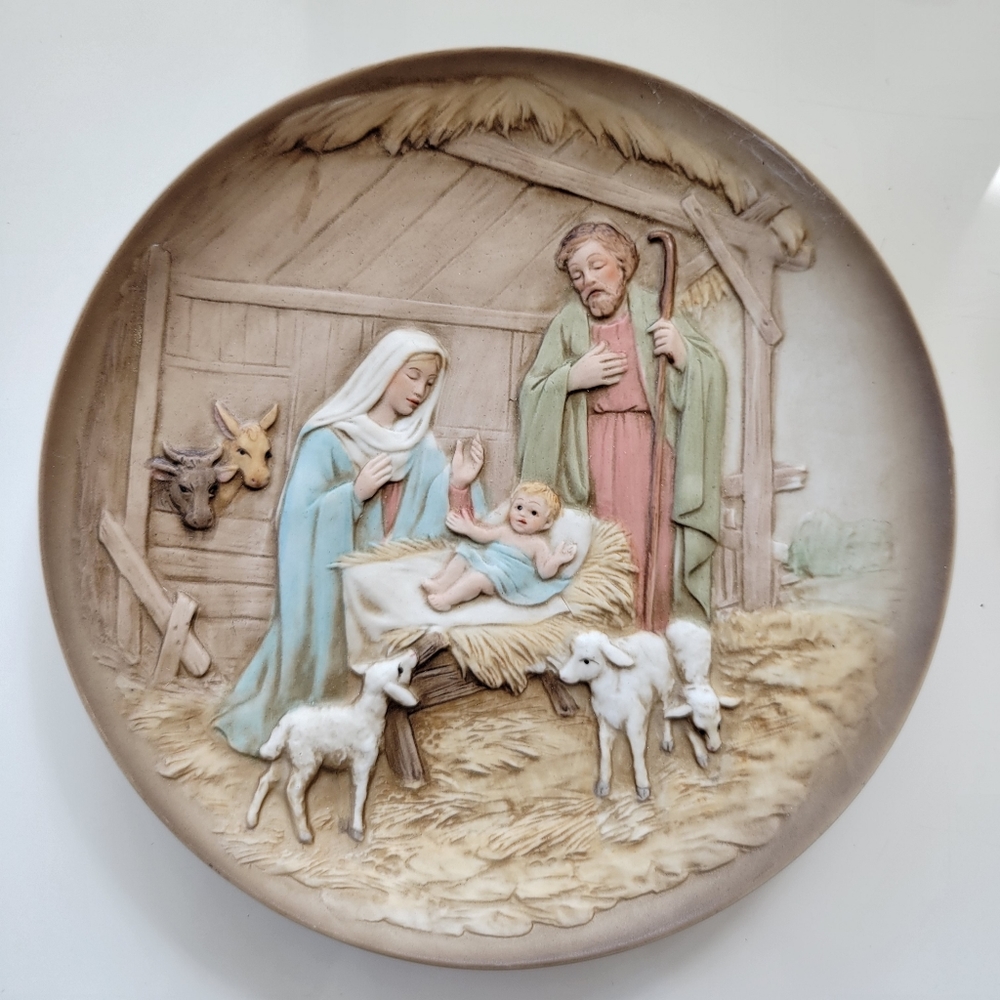 Homco | Vintage Ceramic Nativity Scene Plate